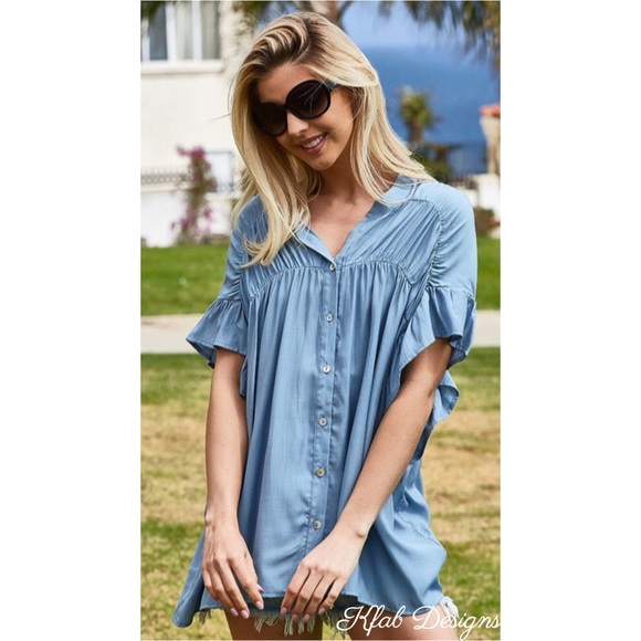 ❤️LAST 3! Vintage Loose Fit Silky Woven Shirred Top - Picture 4 of 7